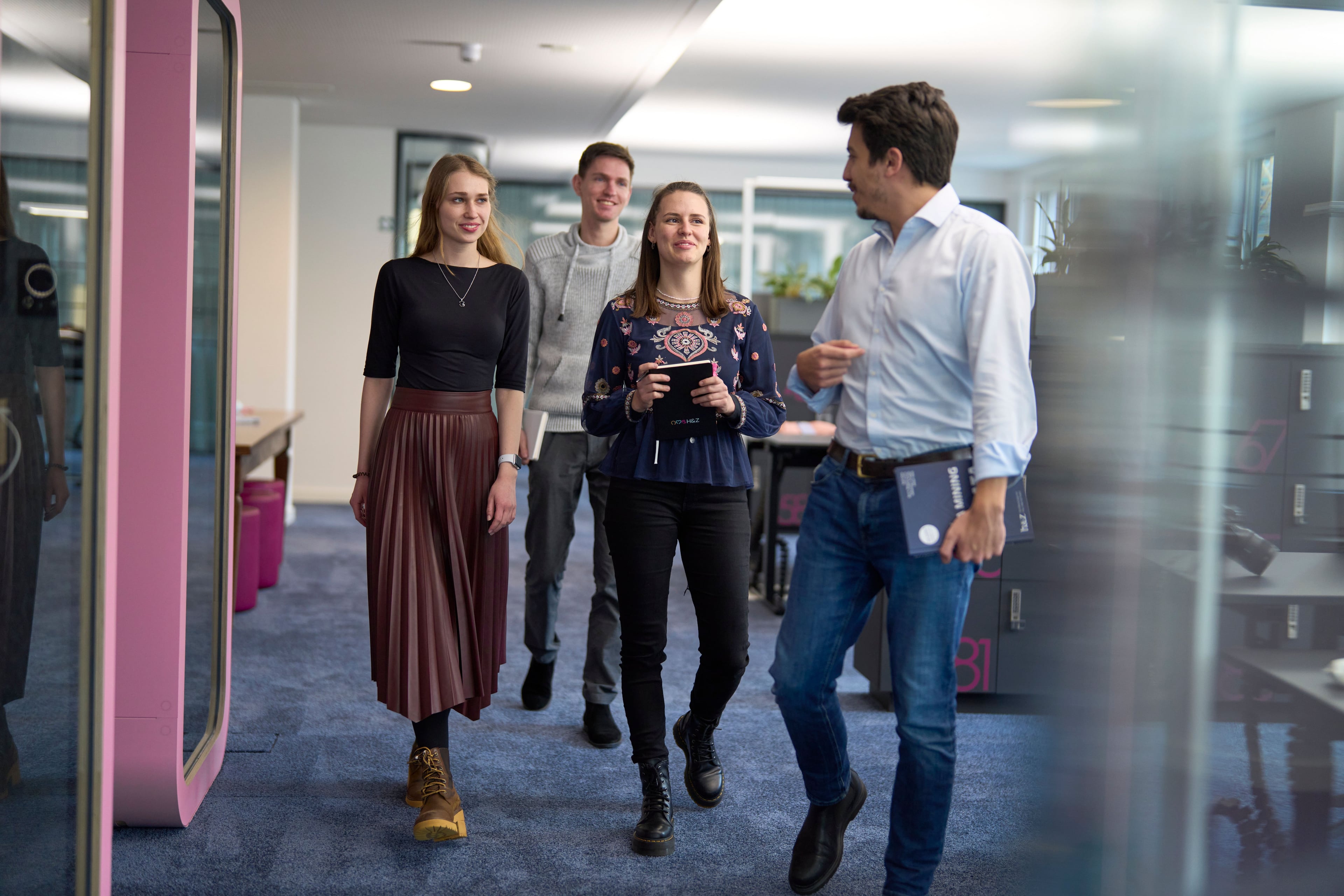 Consultants take an office tour